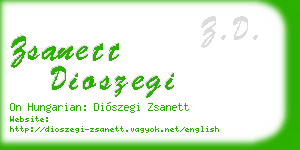 zsanett dioszegi business card
