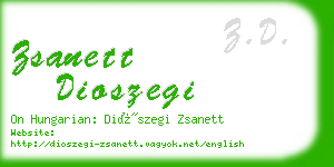 zsanett dioszegi business card